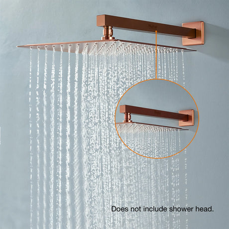 Square 304-Grade SS Shower Arm (15 inches) (Rose Gold)