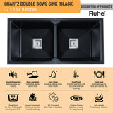 Quartz Double Bowl Kitchen Sink Product Description 