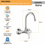 Pavo Single Lever Wall-mount Kitchen Sink Mixer Tap with Swivel Spout
