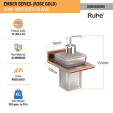Ember Rose Gold Liquid Soap Dispenser (Space Aluminium) dimensions and sizes