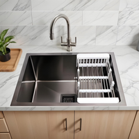 Handmade Stainless Steel Single Bowl Kitchen Sink (24 x 18 x 10 Inches)