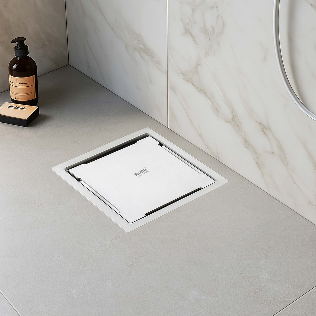 Diamond Square Flat Cut Floor Drain