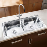 Square Double Bowl 304-Grade (45 x 20 x 9 Inches) Kitchen Sink - by Ruhe