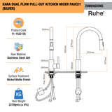 Kara Dual Flow Pull-out Kitchen Mixer Faucet (Silver)