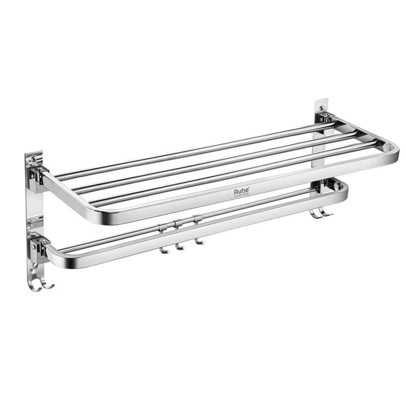 Dual Foldable 304-Grade Towel Rack (24 Inches)