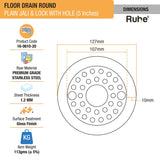 Plain Round Jali Floor Drain with Lock (5 Inches)