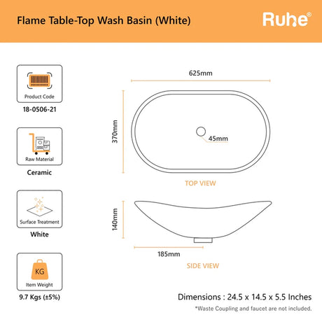 Flame Table Top Wash Basin