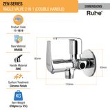 Zen Two Way Angle Valve (Double Handle) - by Ruhe dimension