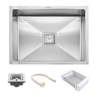 Handmade Stainless Steel Single Bowl Kitchen Sink (24 x 18 x 10 Inches)