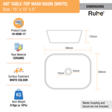 Ant Table-Top Wash Basin (White) - by Ruhe