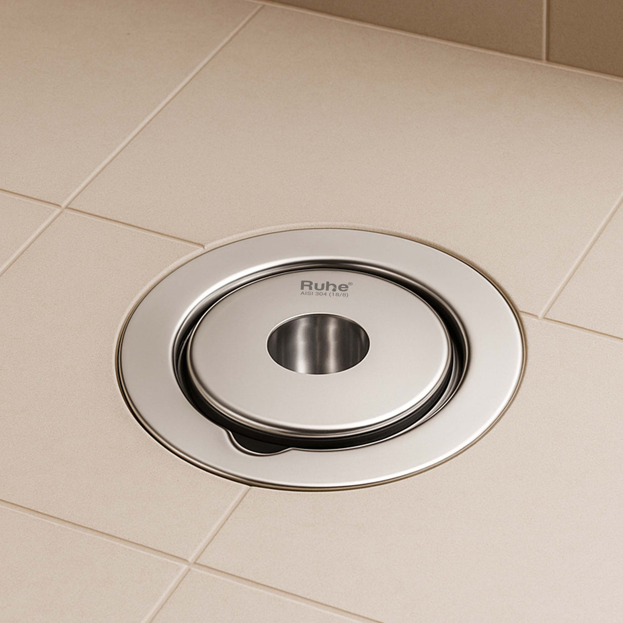 Round Full Moon Floor Drain with Cockroach Trap (5 Inches)