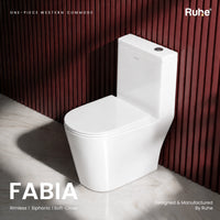 Fabia One-Piece Rimless Siphonic Western Commode with 200 mm S-Trap