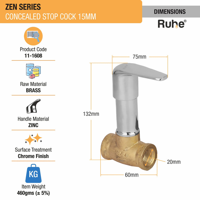 Zen Concealed Stop Valve