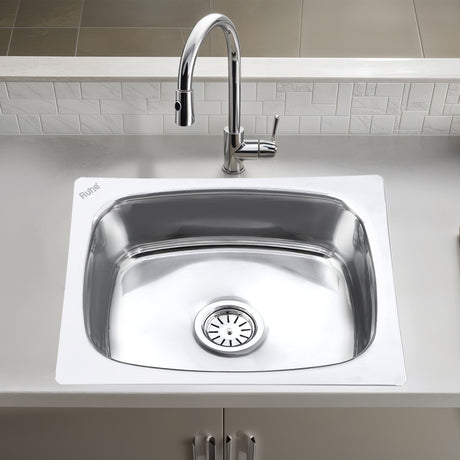 Oval Single Bowl (18 x 16 x 8 inches) Kitchen Sink - by Ruhe