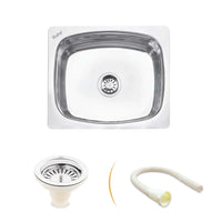 Oval Single Bowl with Drainboard Kitchen Sink (37 x 18 x 8 Inches)