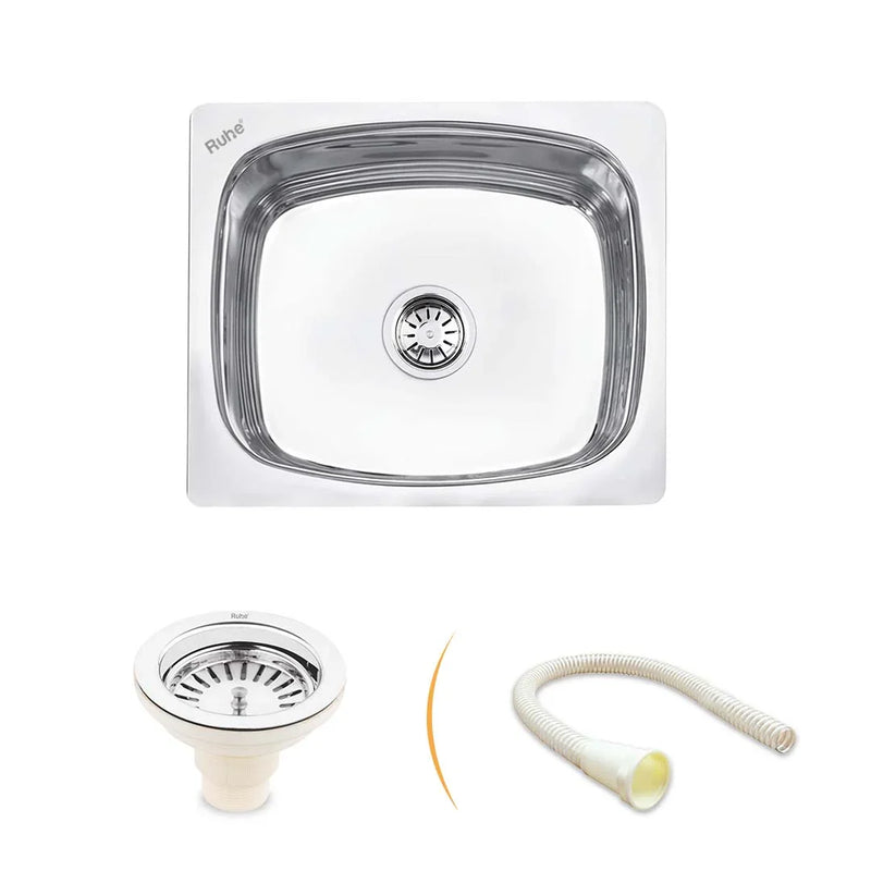Oval Single Bowl Premium Kitchen Sink (18 x 16 x 8 Inches)