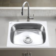 Oval Single Bowl with Drainboard Kitchen Sink (37 x 18 x 8 Inches)