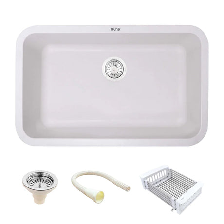 Quartz Single Bowl Kitchen Sink (31 x 19 x 9 Inches)