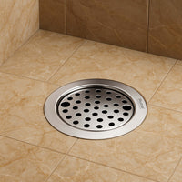 Round 304-Grade Floor Drain with Lock & Cockroach Trap (5.5 Inches) – Mirror Steel