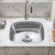 Oval Single Bowl Kitchen Sink (21 x 18 x 8 Inches)