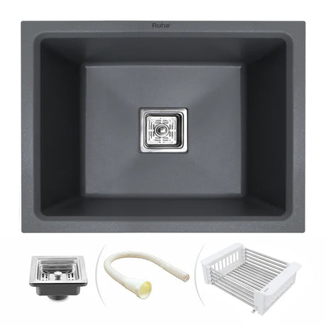 Quartz Single Bowl Kitchen Sink (21 x 18 x 9 Inches)