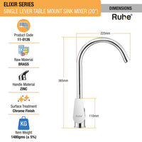 Elixir Brass Table-Mount Single Lever Kitchen Sink Mixer Tap with Swivel Spout