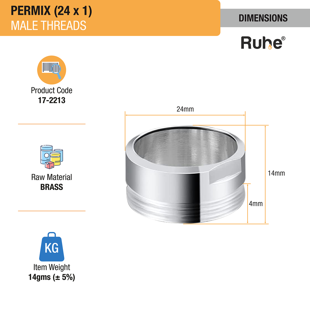 Permix (Male Thread) (Pack of 10) - by Ruhe