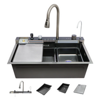 Piano 304-Grade Smart Kitchen Sink with Waterfall (30 x 18 x 9 Inches)