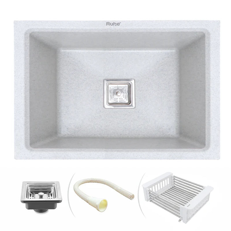 Quartz Single Bowl Kitchen Sink (24 x 18 x 9 Inches)