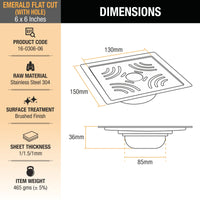 Emerald 304-Grade Square Floor Drain with Cockroach Trap – Matt Steel
