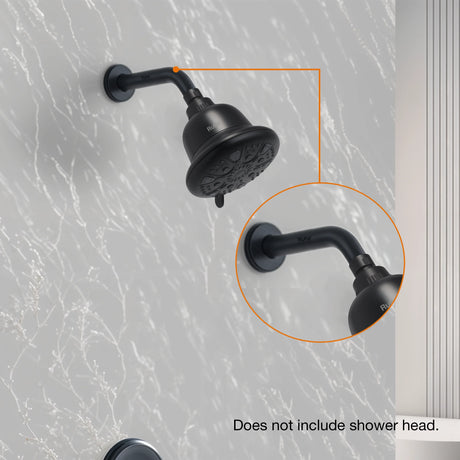 Half Bend Round 304-Grade SS Shower Arm (Matte Black)