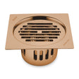 Classic Square Flat Cut Floor Drain in Antique Copper PVD Coating (5 x 5 Inches)