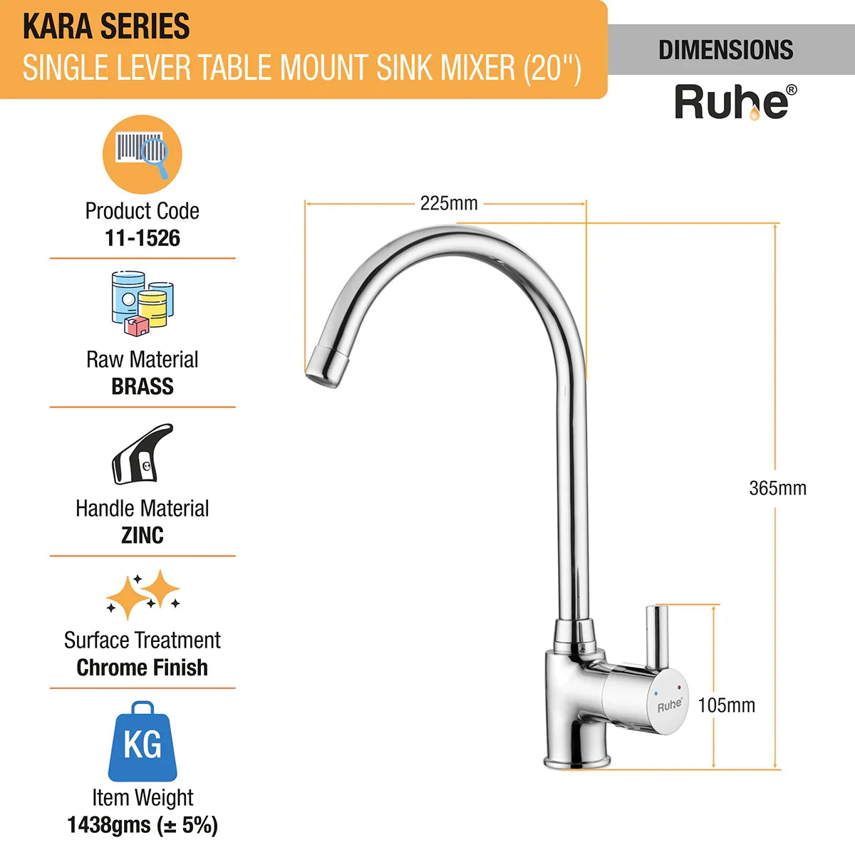 Kara Single Lever Deck-mount Kitchen Sink Mixer Tap with Swivel Spout