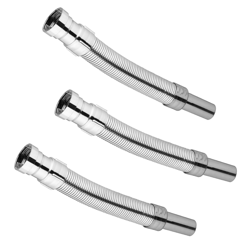 PVC Flexible Waste Pipe with Chrome Finish (30 Inches) - By Ruhe