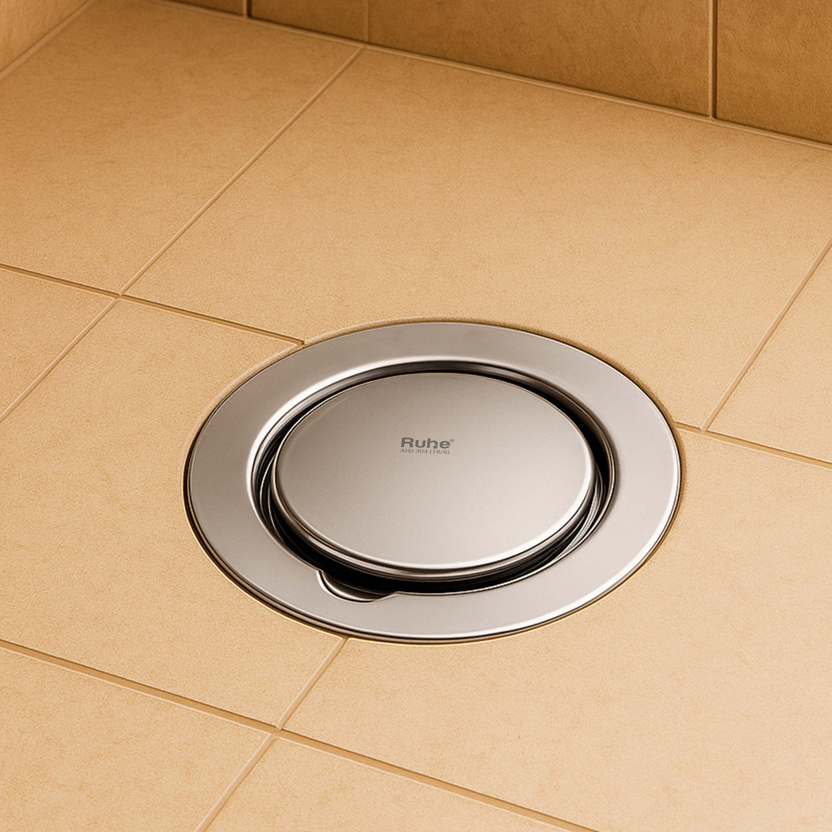 Round Full Moon Floor Drain with Cockroach Trap (5 Inches)