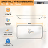 Apollo Table-Top Wash Basin (White) -