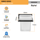 Ember Tumbler Holder (Space Aluminium) dimensions and sizes