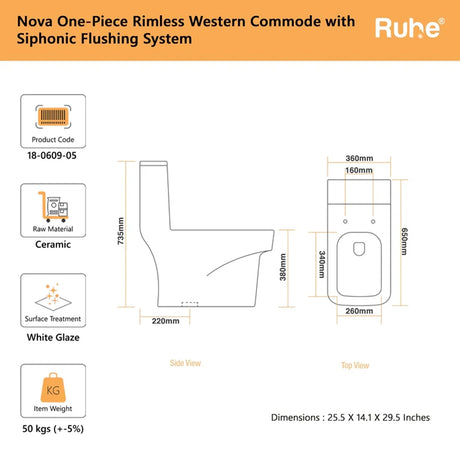 Nova One-Piece Western Commode