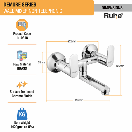 Demure Wall Mixer Tap - by Ruhe®