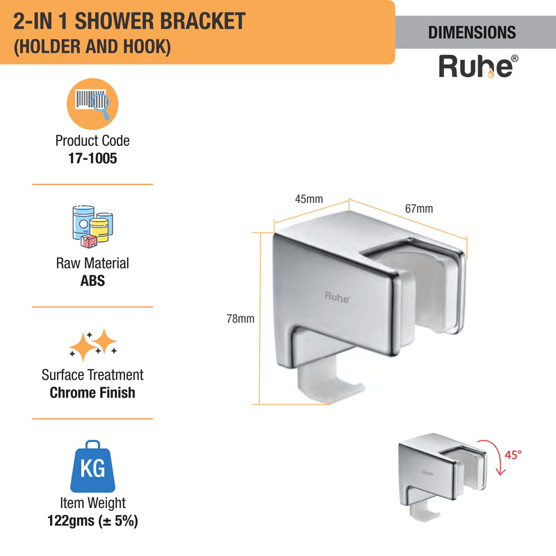 2 in 1 Shower Bracket - by Ruhe