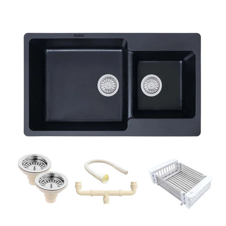 Quartz Double Bowl Kitchen Sink (34 x 20 x 9 inches)