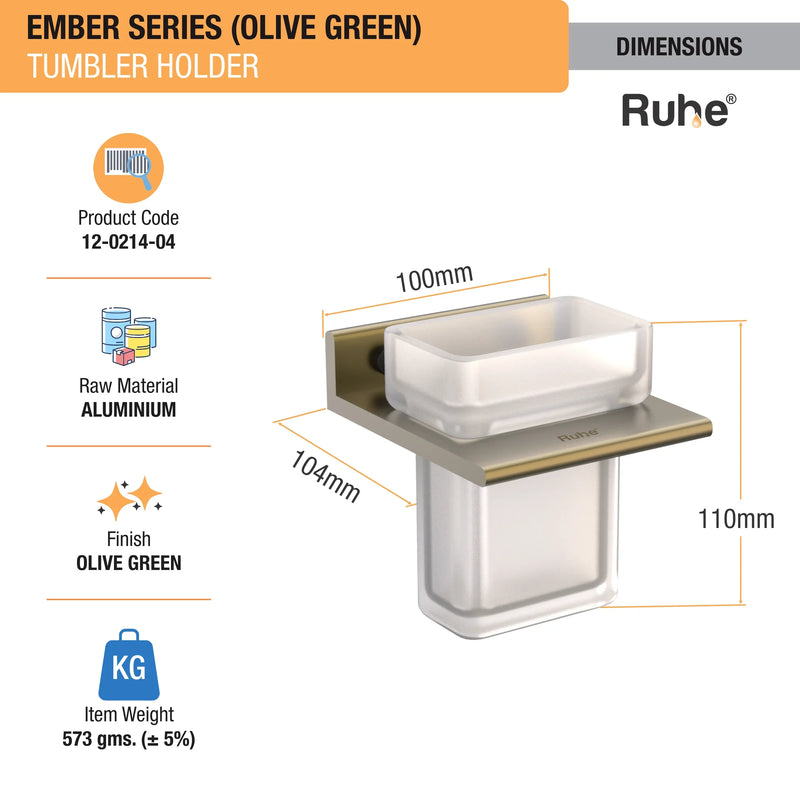 Ember Olive Green Tumbler Holder (Space Aluminium) - by Ruhe