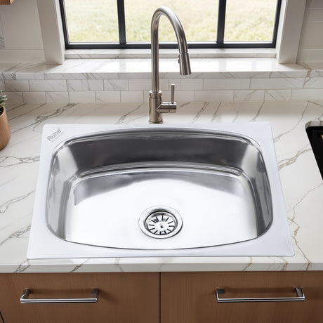 Oval Single Bowl 304-Grade Kitchen Sink (24 x 18 x 9 inches)– by Ruhe