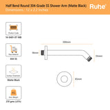 Round Half Bend Shower Arm