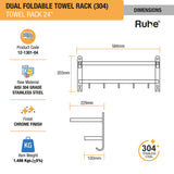 Dual Foldable 304-Grade Towel Rack (24 Inches) - by Ruhe