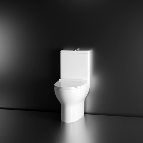 Space One-Piece S-Trap Siphonic Western Toilet / Commode (White) - by Ruhe