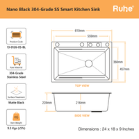 Nano 304-Grade Smart Kitchen Sink with Waterfall