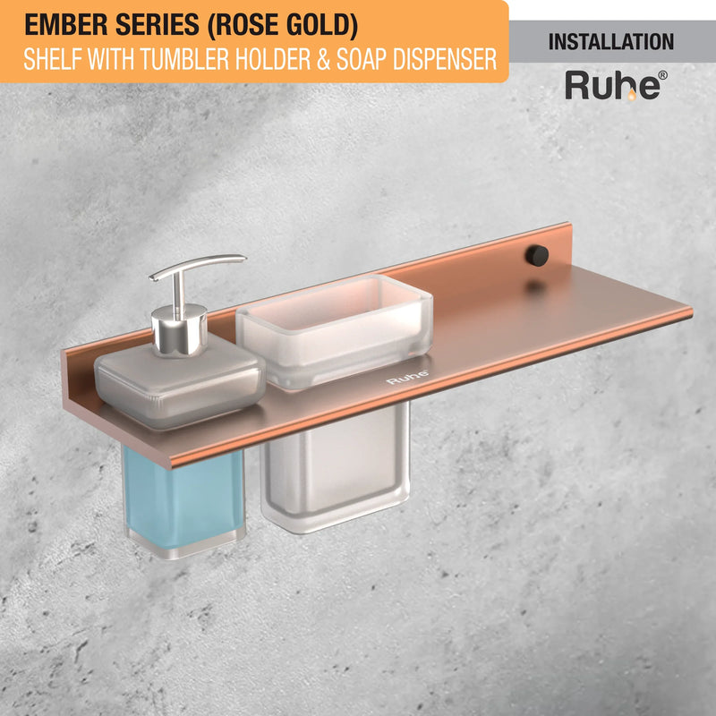 Ember Shelf with Tumbler Holder & Soap Dispenser