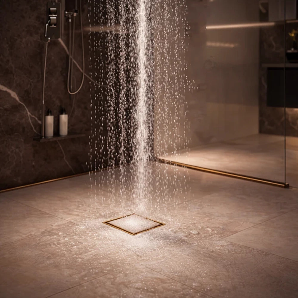 Tile-Insert Shower Drain Channel (5 x 5 Inches)