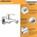 Demure Bib Tap Long Body Brass Faucet- by Ruhe®